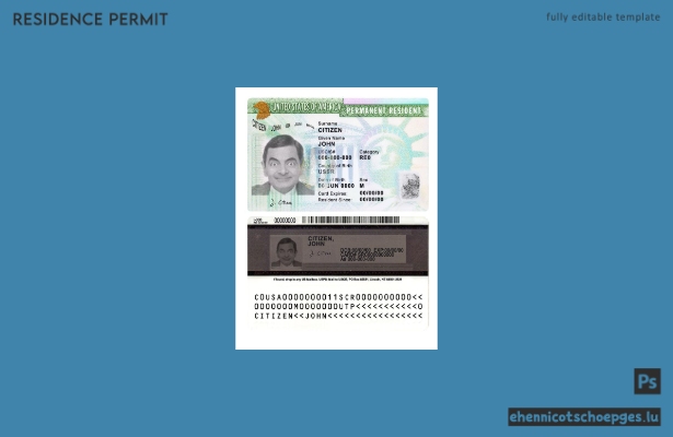 USA Green Card, Beispielvorschau